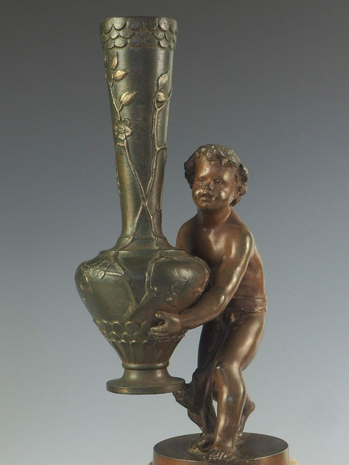 Pair Of 19th Century French Cherubs ‘Putti’ Flower Vases photo 350.0