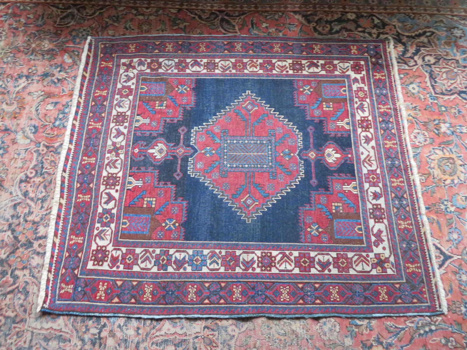 photo buy Antique Tribal Rug. 132cm X 114cm.