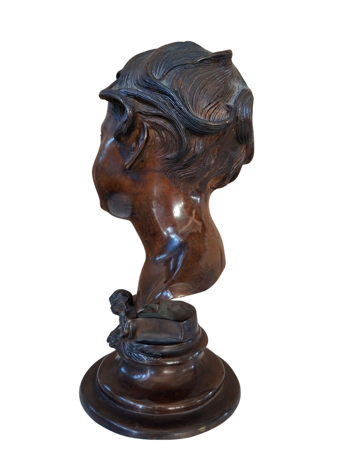 Prestigioso Busto In Bronzo Di Vincenzo Gemito "Alessandro" (Anastolè) 1890 photo for sale