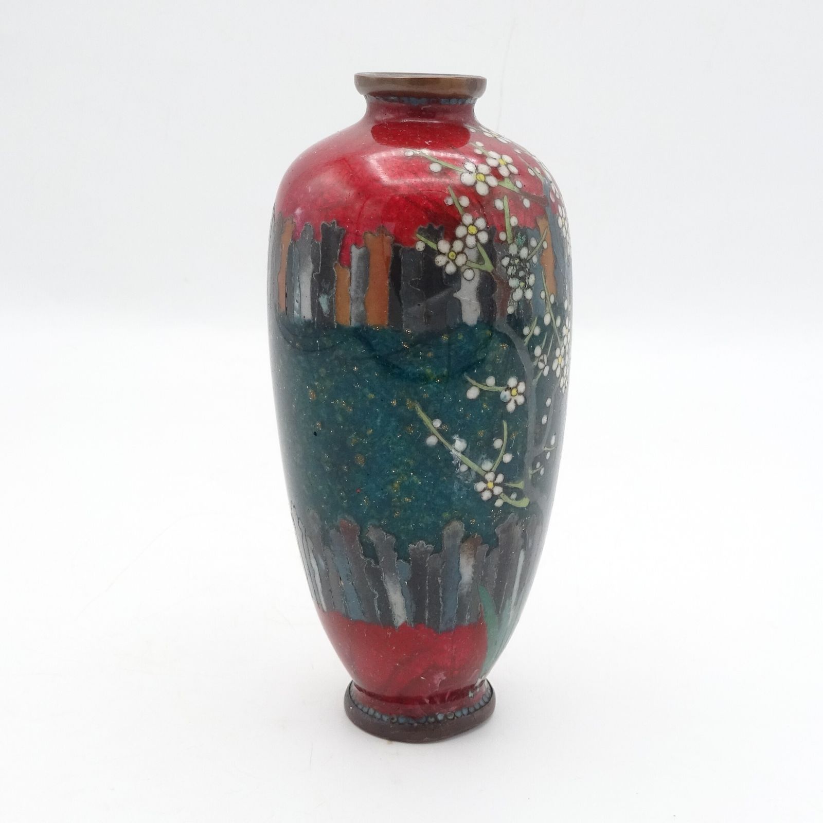 Antique Meiji Japanese Ginbari Cloisonne Vase photo for sale