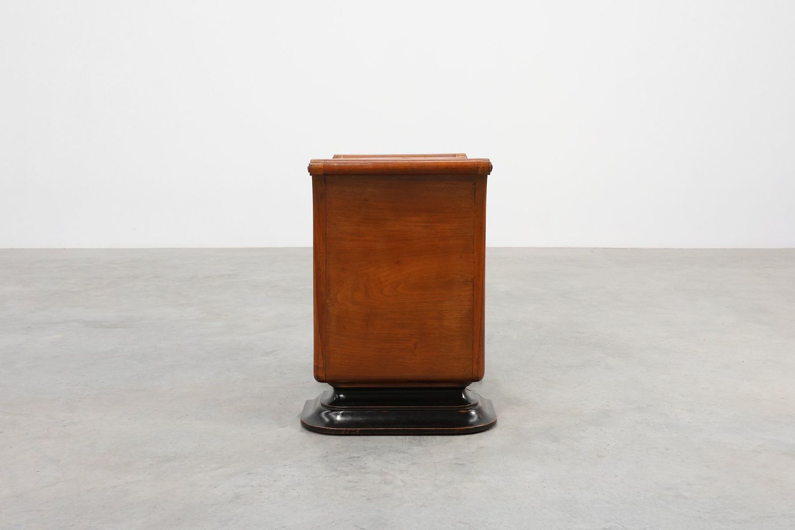 Art Deco Walnut Stool With Velvet Upholstery, Italy, 1920s photo buy