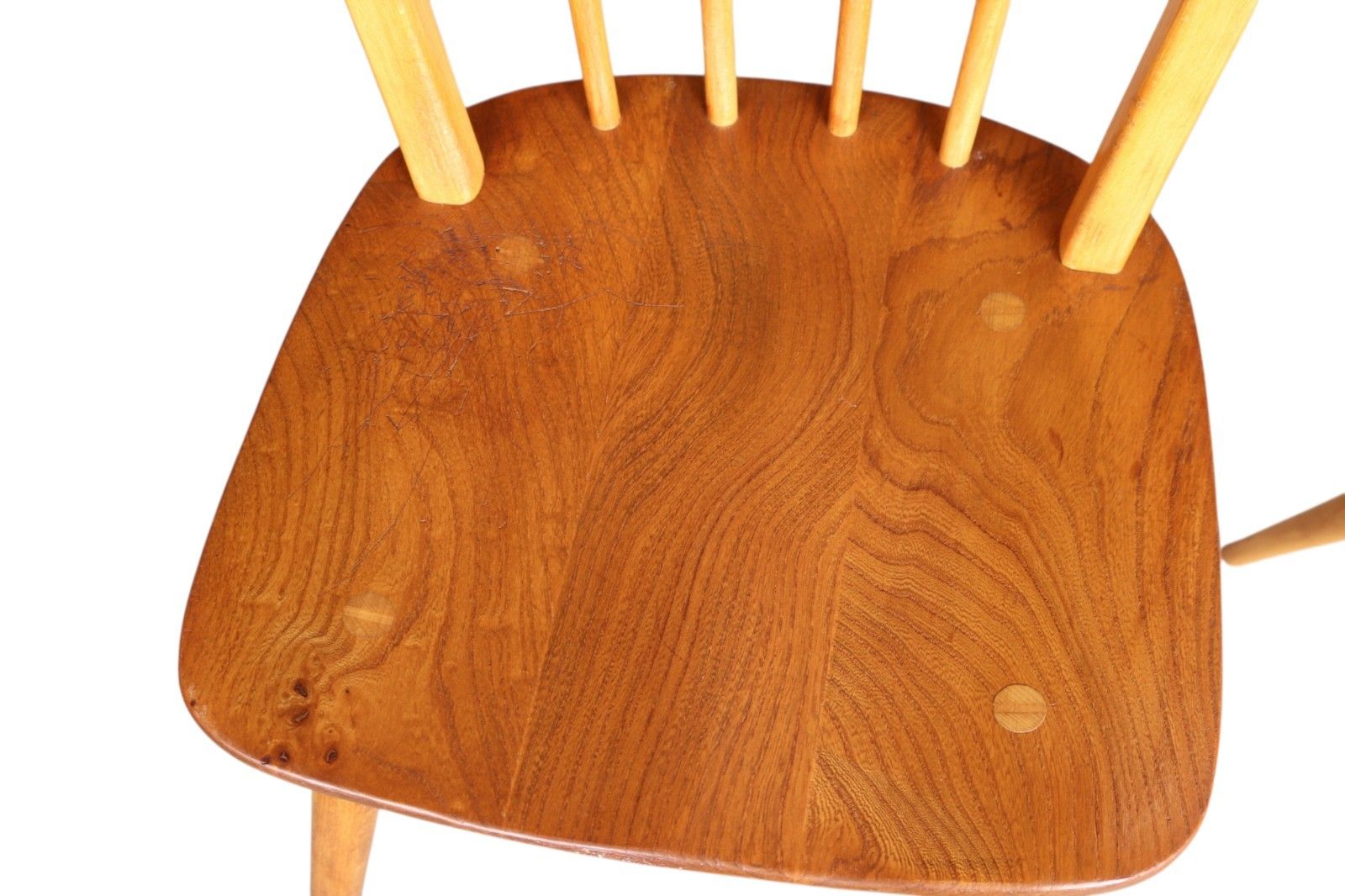 Vintage Set Of 4 Ercol Blonde Hoop Back Dining Chairs photo furniture