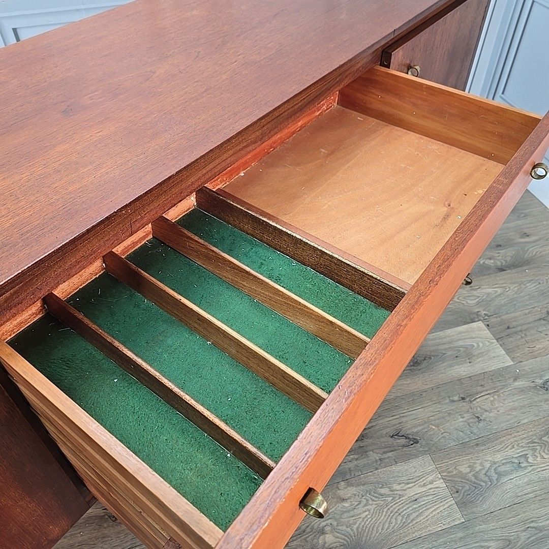 photo buy Mid Century Sideboard Archie Shine Teak Credenza Buffet Tv Cabinet Retro
