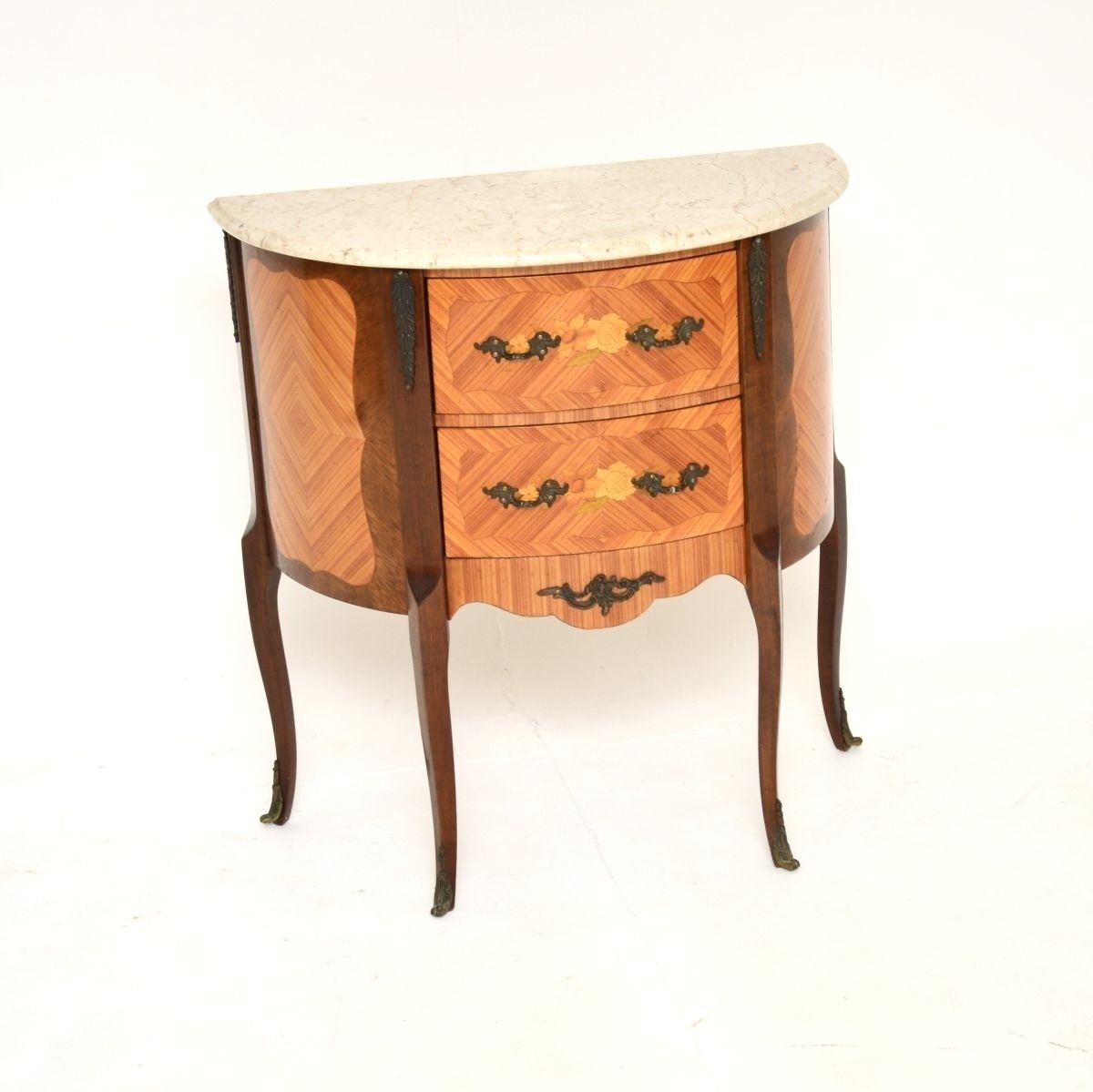 Antique French Marble Top Side Chest photo furniture