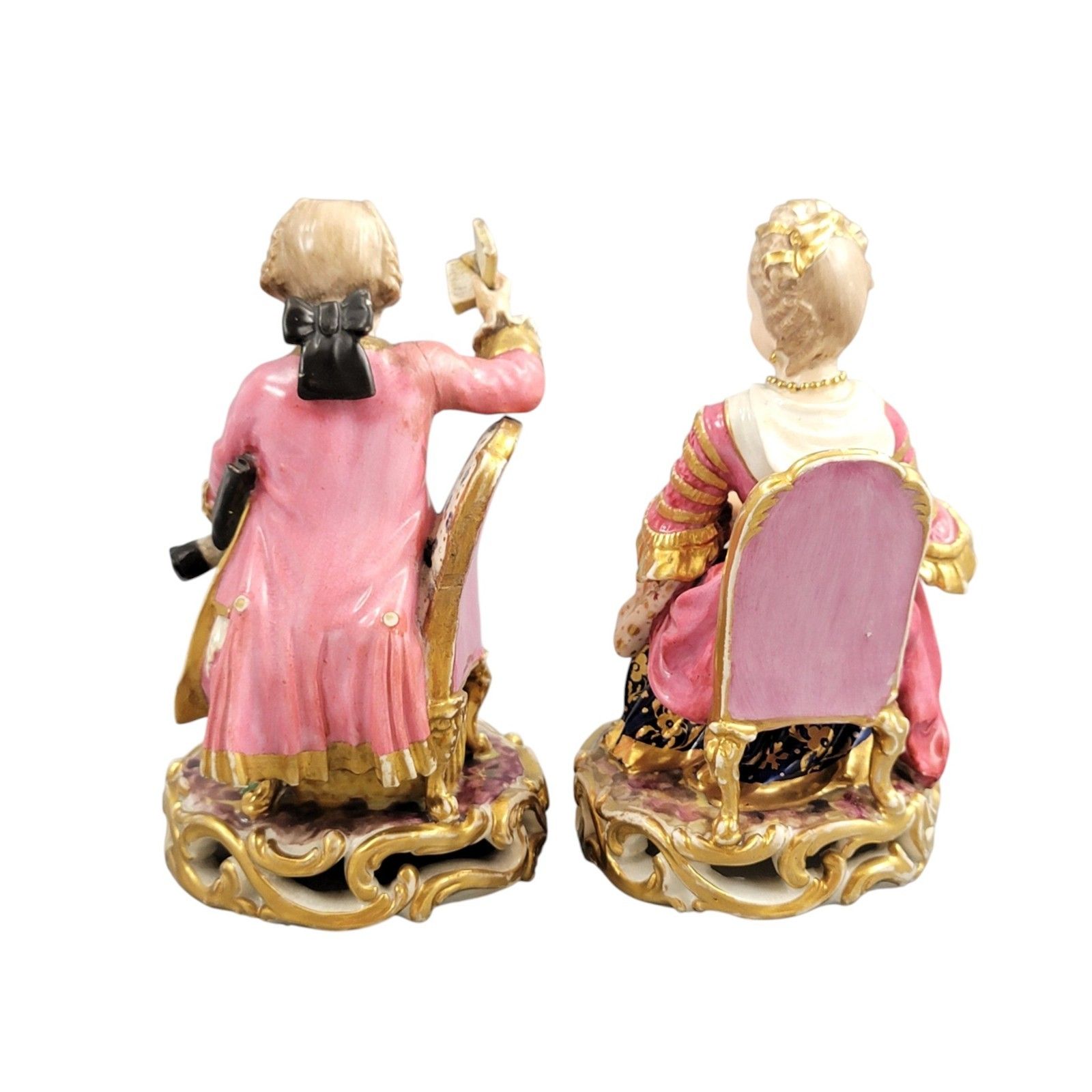 Derby Pair Of Porcelain Figures “Boy Reading A Book And Girl Tatting”, C. 1785 photo Home Decor
