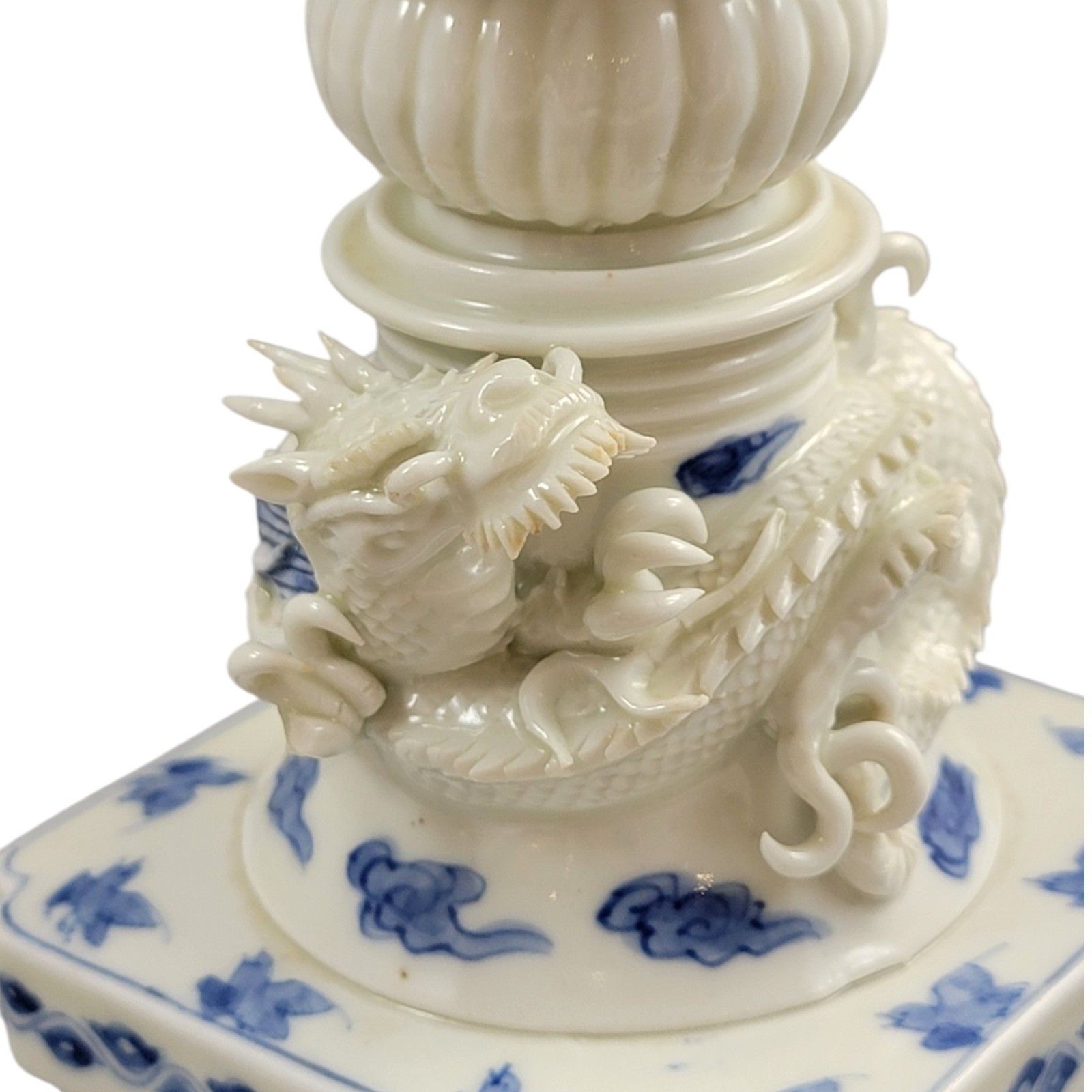 photo for sale Hirado Porcelain Dragon Reticulated Koro Incense Burner, Meiji Period, C.1880