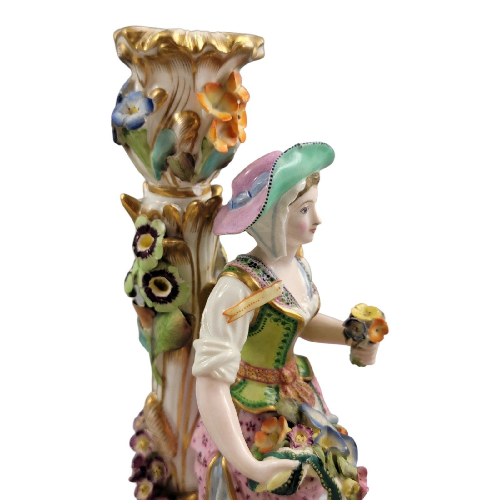 photo vintage A Rare Pair Of Minton Porcelain Figural Candlesticks, Pattern No.192 C.1835–1836