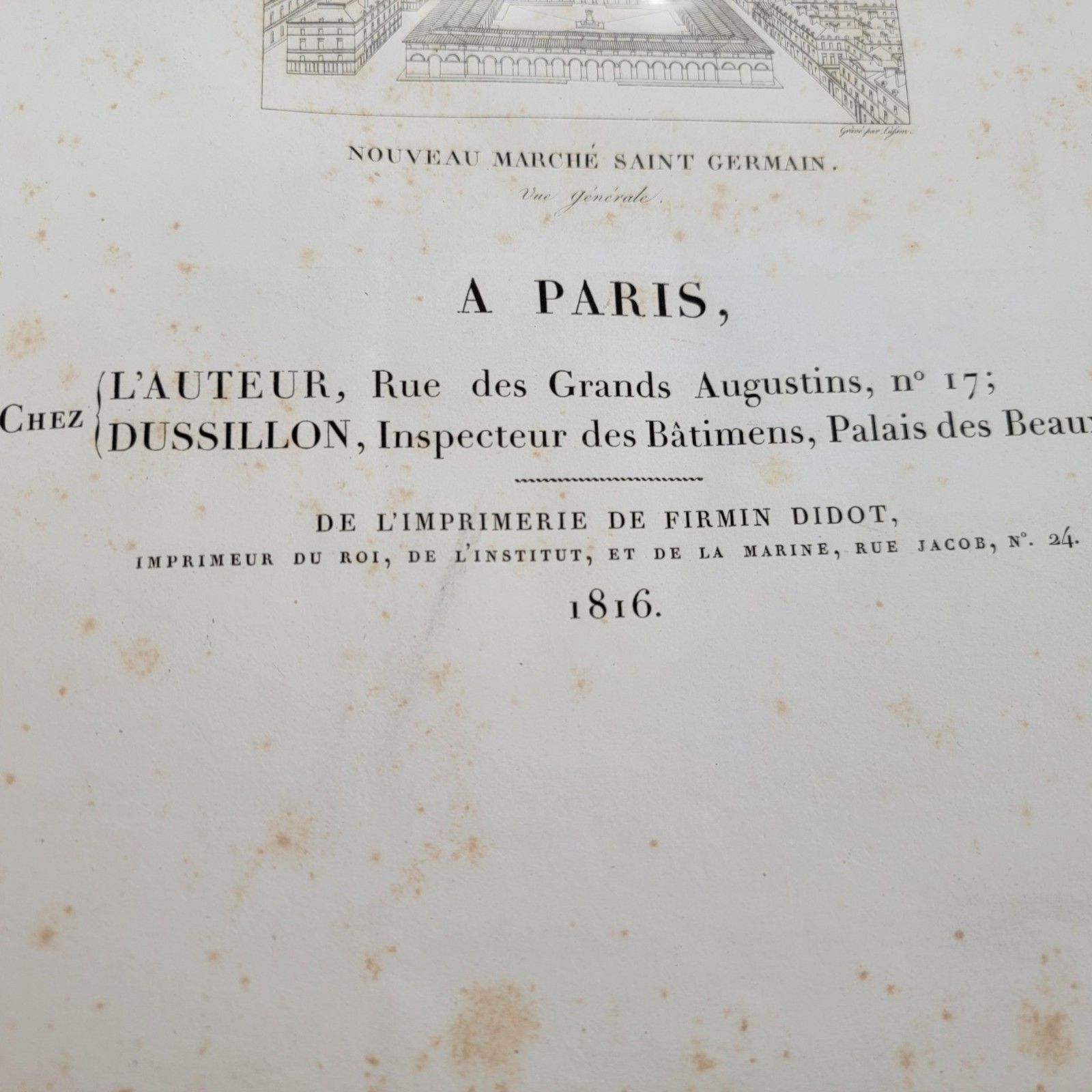 1816 Blondel Nouveau Marche Saint Germain Complete 11 Plates Large Folio photo vinterior