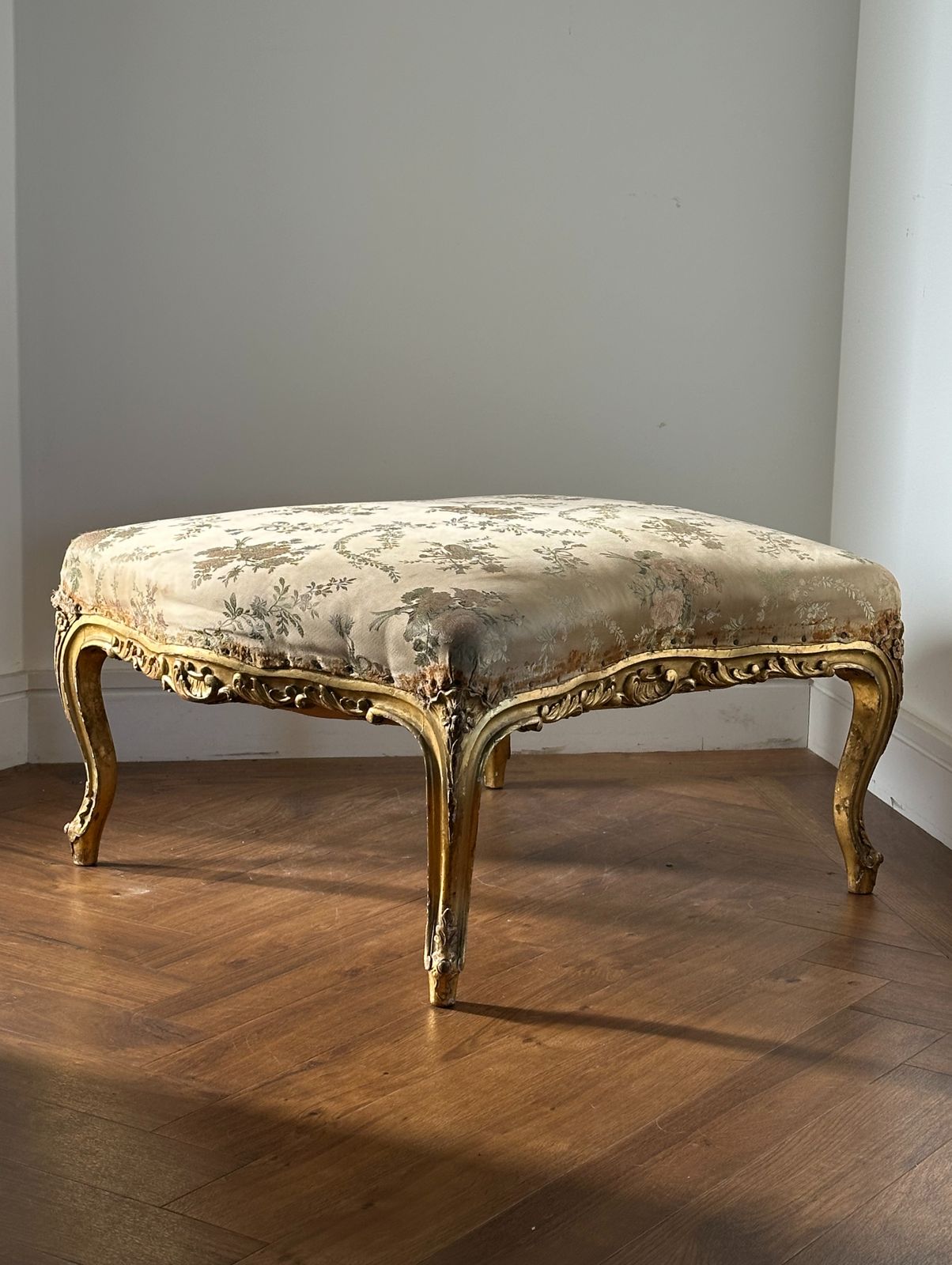 A French 19th Century Carved Giltwood And Parcel Gilt Centre Stool photo Furniture