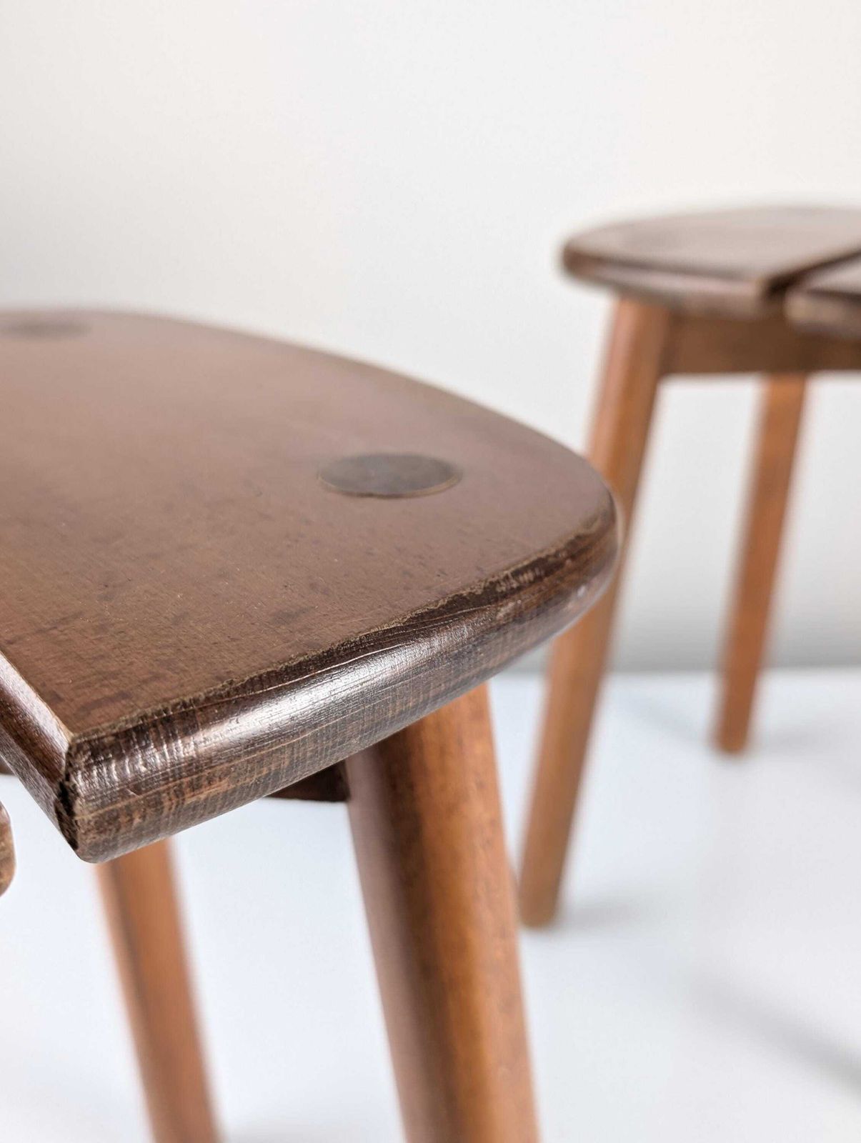 Pair Of Wooden Stools By Pierre Gautier Delaye, France, 1960s photo vinterior