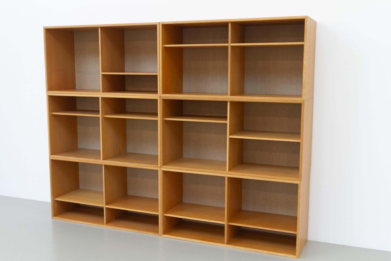 Danish Modern Modular Oak And Hessian Bookcases By Hg, 1970s. Set Of 6. photo furniture