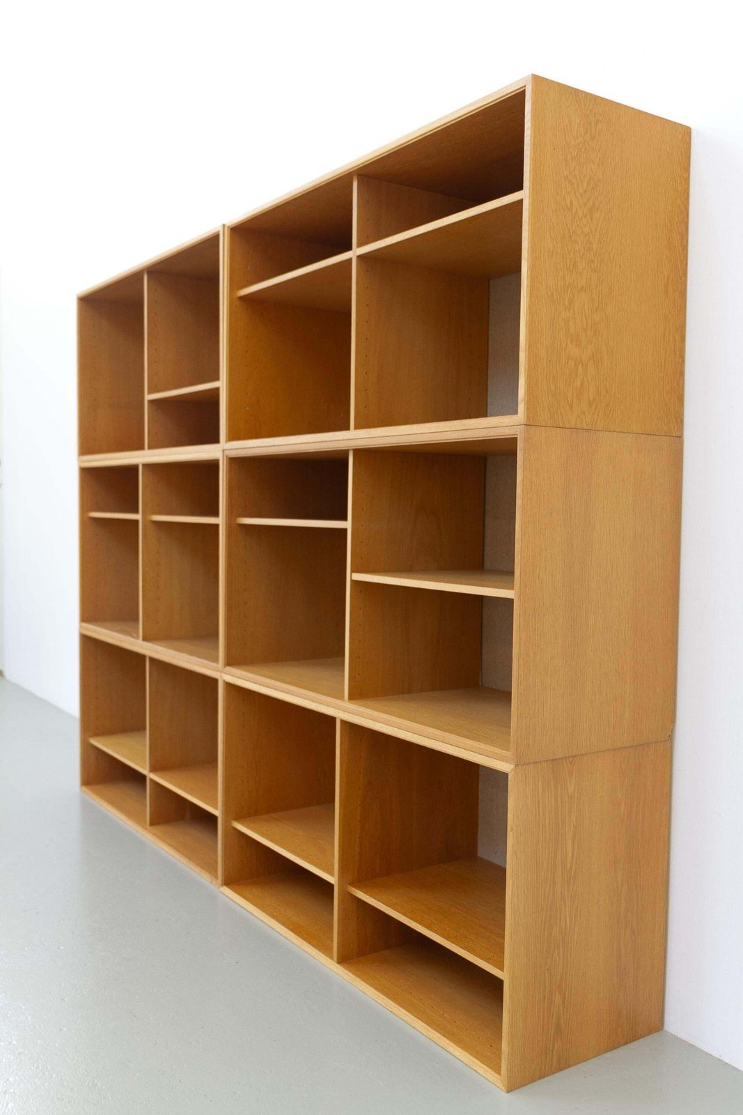 Danish Modern Modular Oak And Hessian Bookcases By Hg, 1970s. Set Of 6. photo vinterior