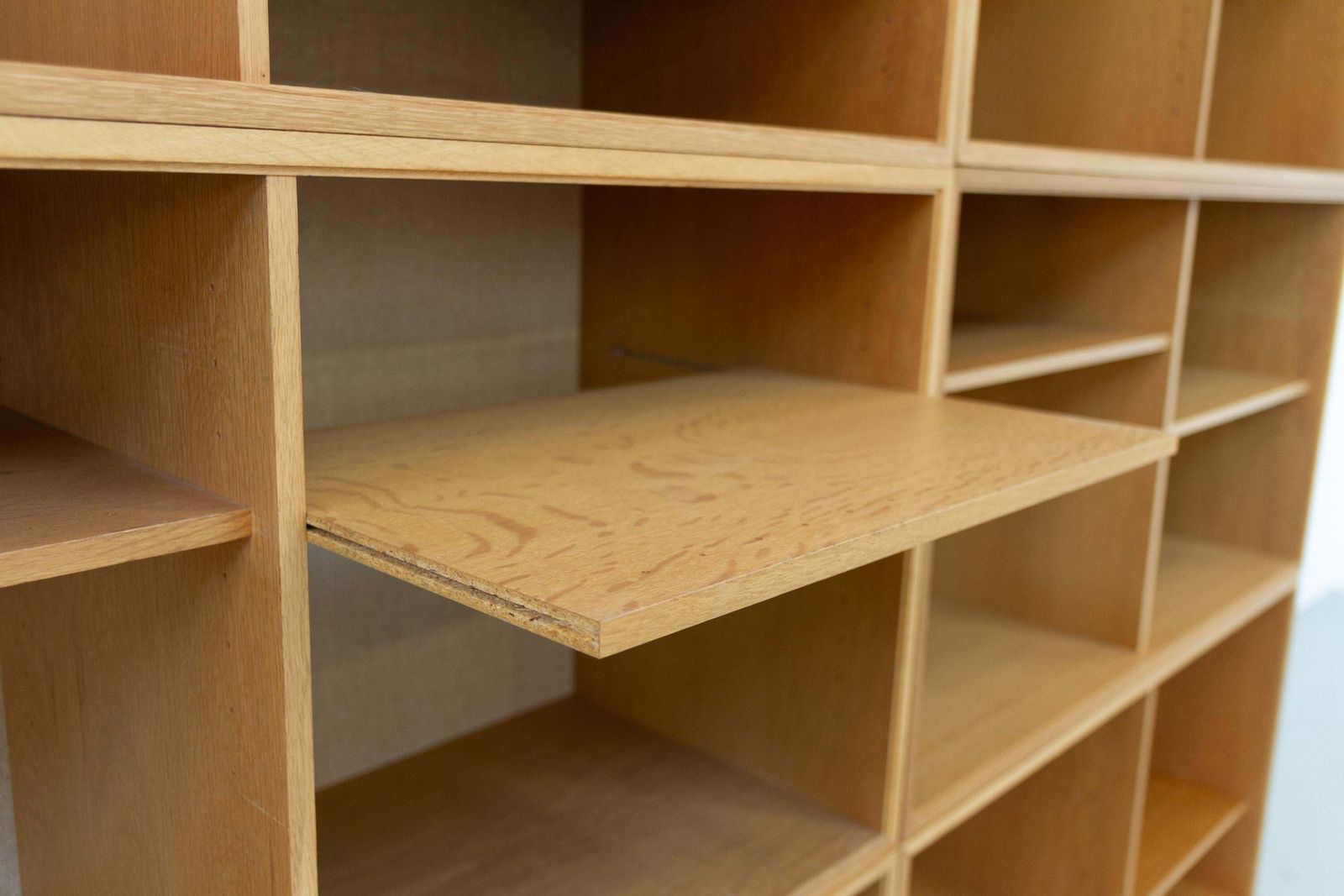 photo furniture Danish Modern Modular Oak And Hessian Bookcases By Hg, 1970s. Set Of 6.
