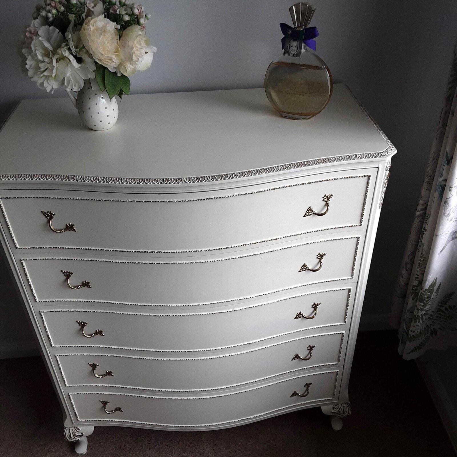 Olympus Louis Style Five Drawer Chest. photo vintage