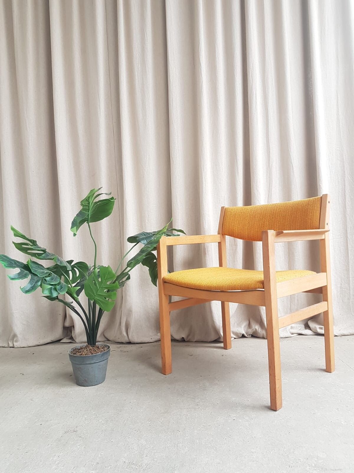 Vtg Mid Century Danish Oak Chair Side Armchair By Erik Wørts For Fdb Møbler R539