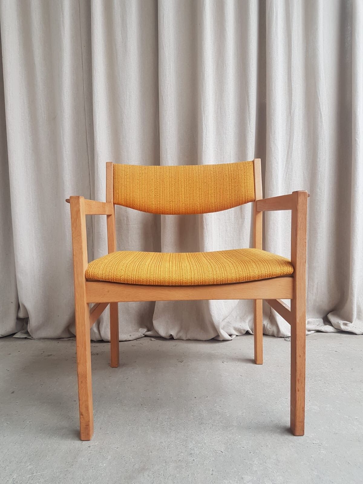 Vtg Mid Century Danish Oak Chair Side Armchair By Erik Wørts For Fdb Møbler R539 photo vinterior