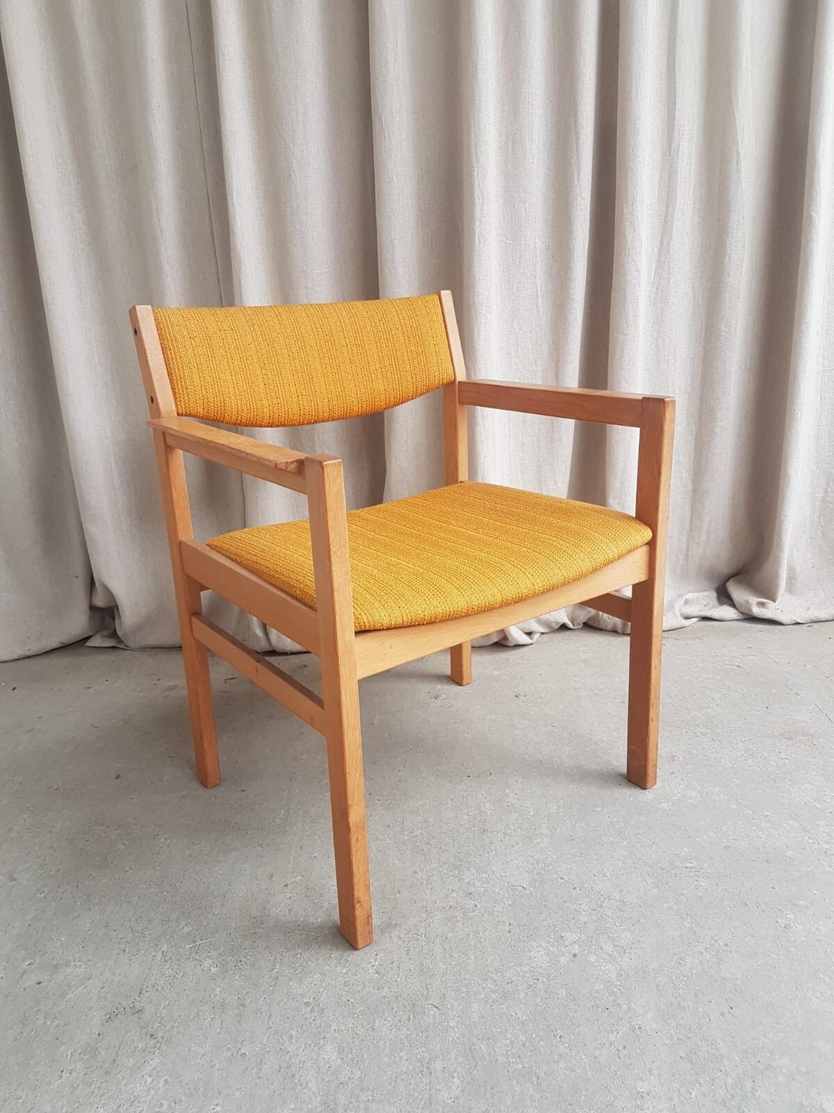 Vtg Mid Century Danish Oak Chair Side Armchair By Erik Wørts For Fdb Møbler R539 photo buy