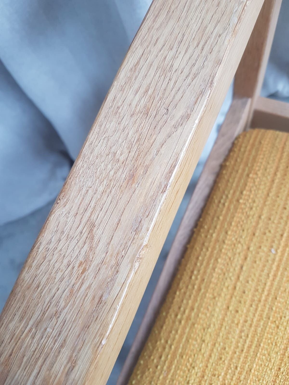photo vintage Vtg Mid Century Danish Oak Chair Side Armchair By Erik Wørts For Fdb Møbler R539