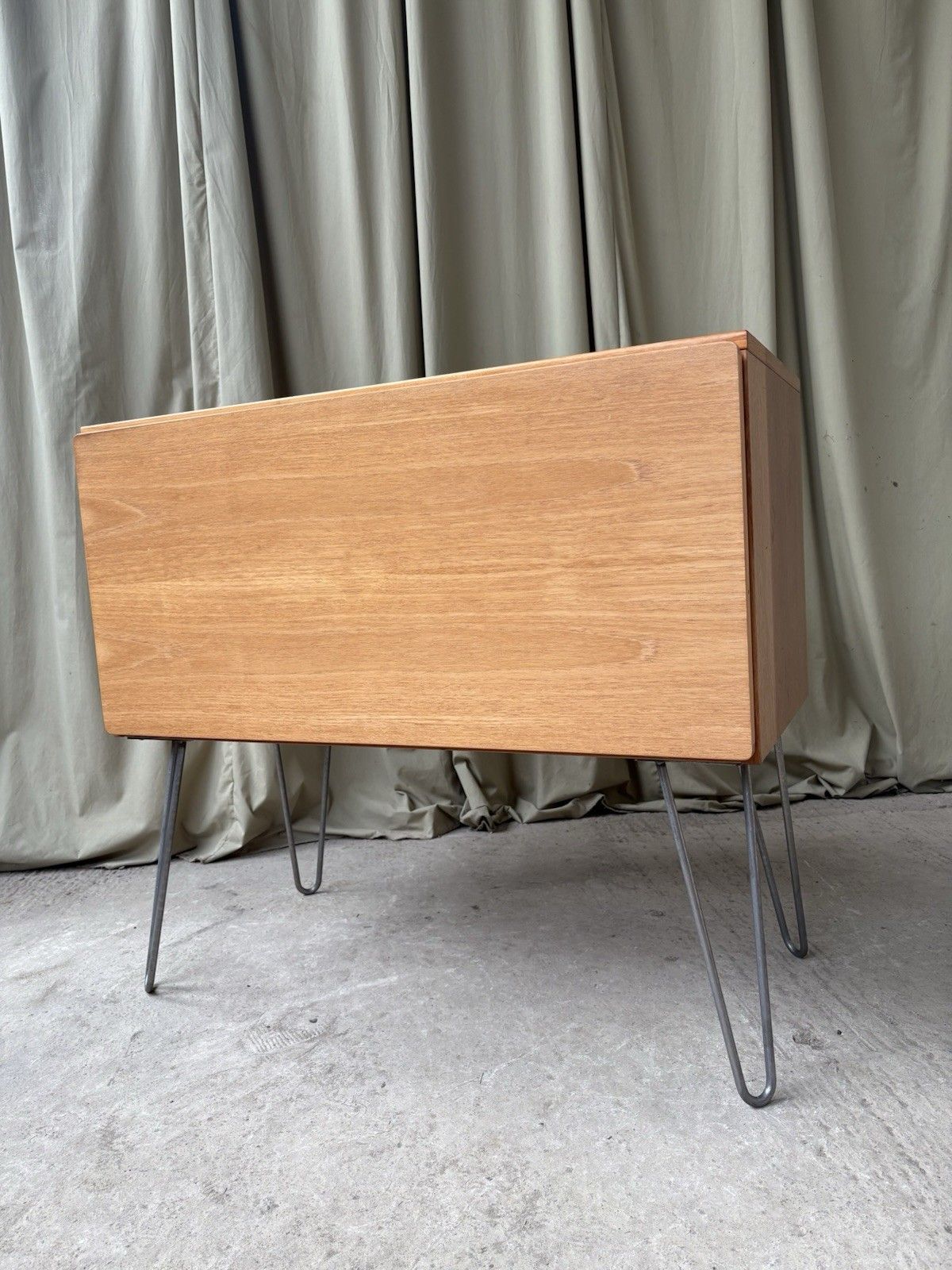 Vtg Mid Century Compact Sideboard Media Cabinet Scandi Danish Retro R1130 photo Furniture