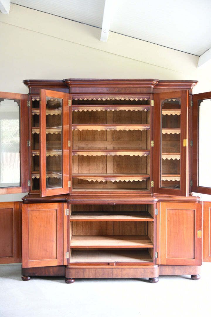 Large Victorian Mahogany Breakfront Bookcase photo furniture