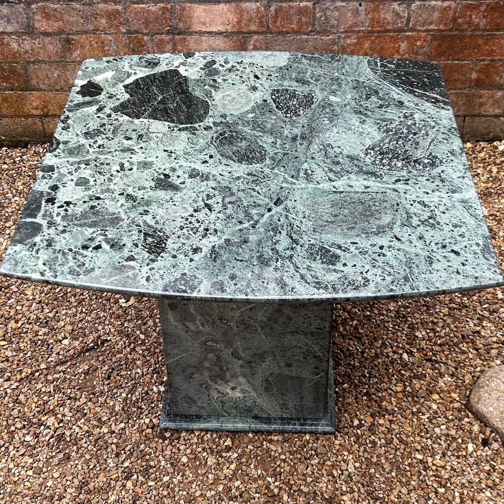 Italian Verde Alpi Marble Occasional Table, 1970s photo furniture