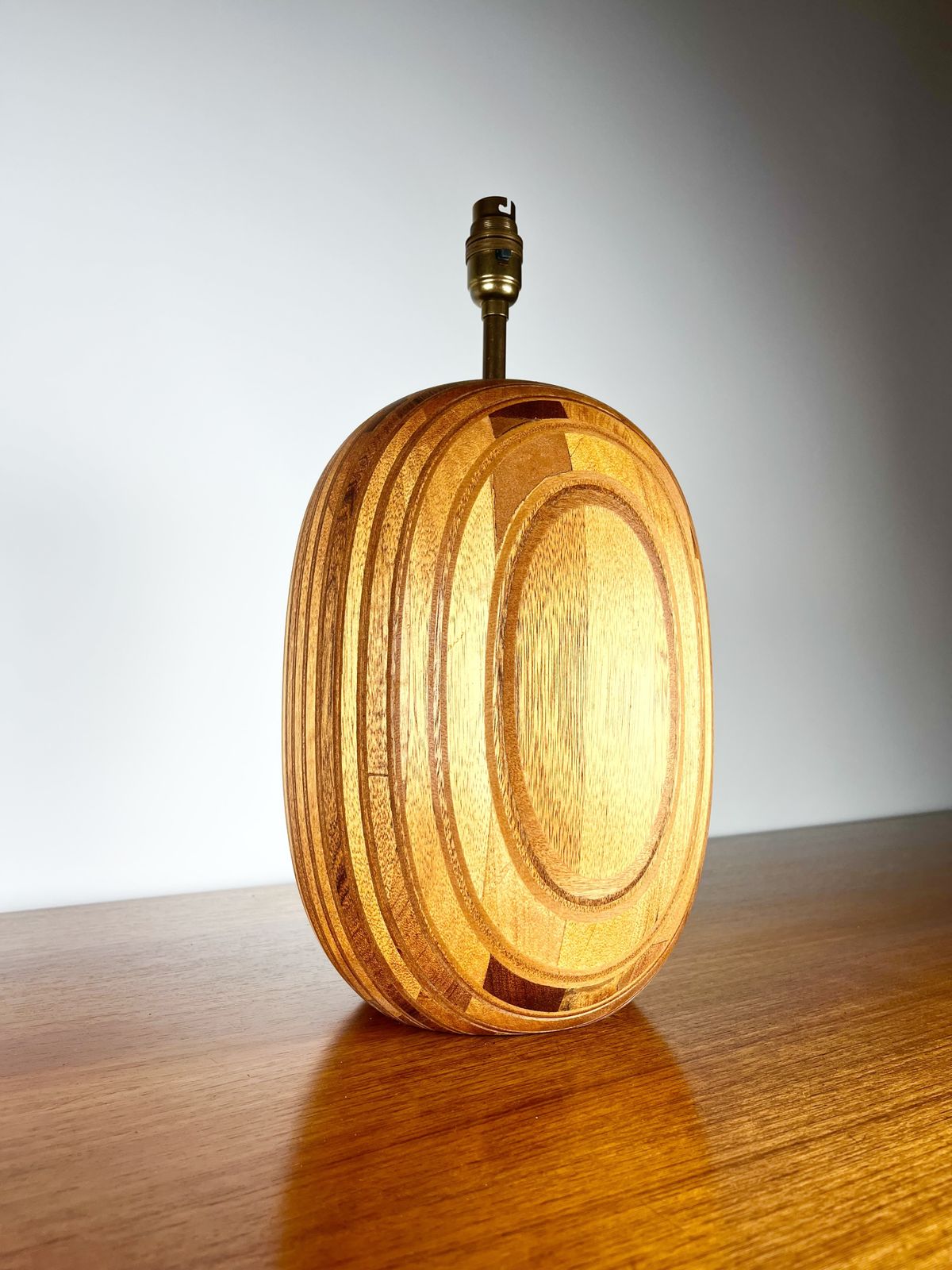 Huge Modernist Mixed Wood Lamp Base, British 1960s photo for sale