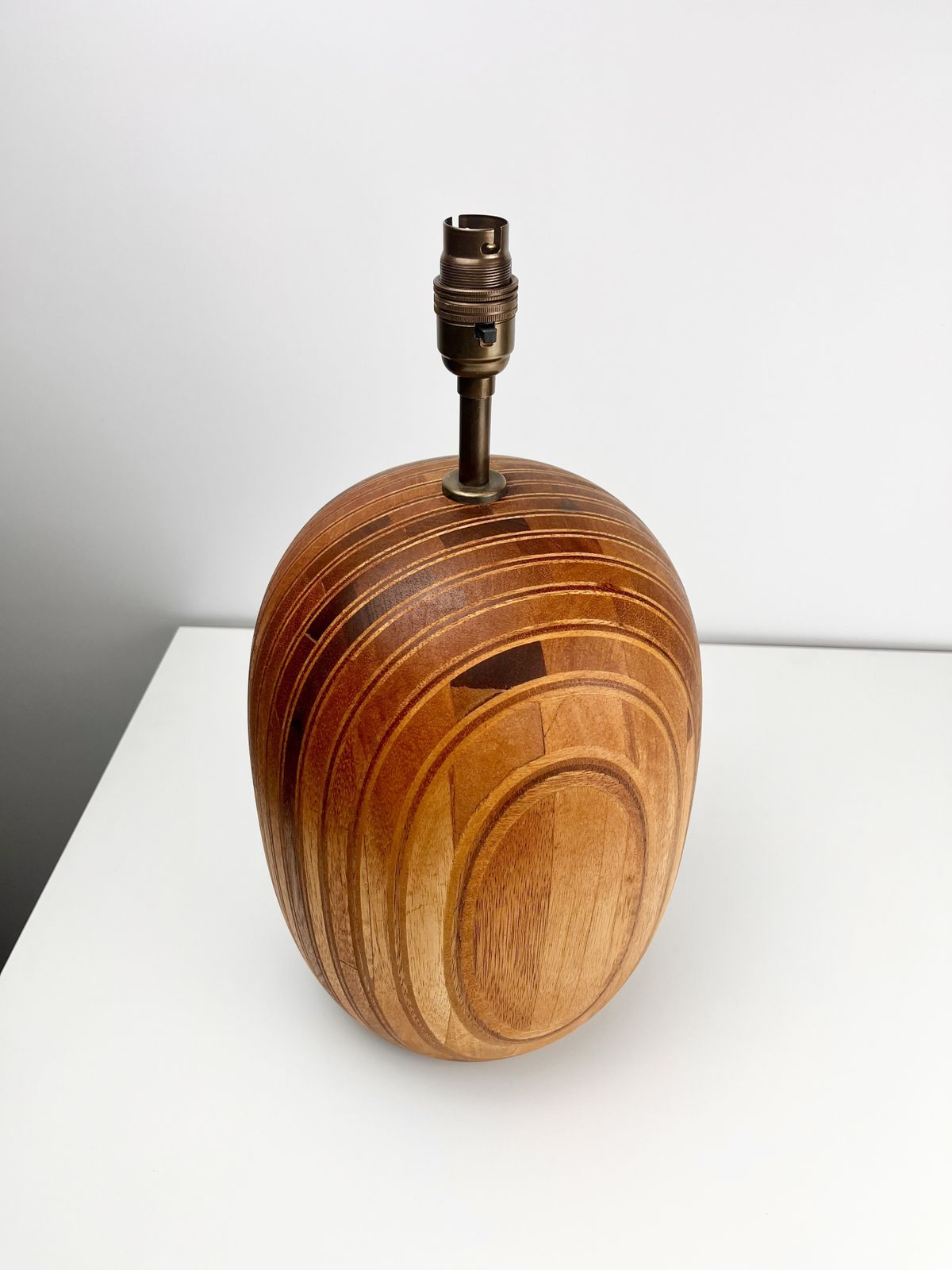 Huge Modernist Mixed Wood Lamp Base, British 1960s photo buy