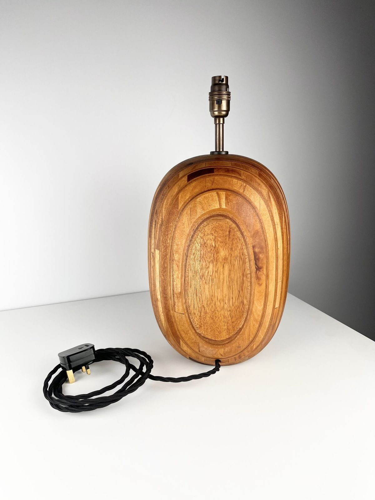 photo buy Huge Modernist Mixed Wood Lamp Base, British 1960s