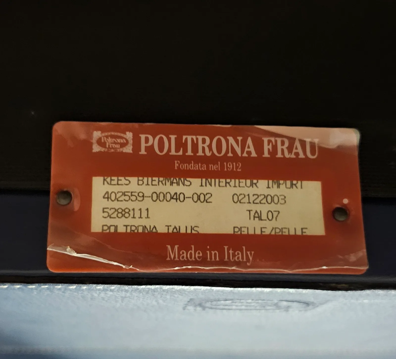 Poltrona Frau Set / Dark Blue Leather / Talus / Sofa   Chairs   / 3 Seater / 2 X Lounge Chair photo vinterior