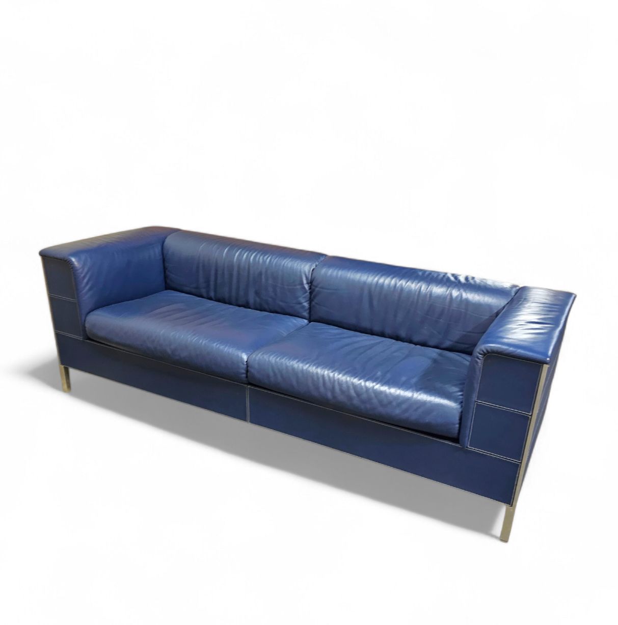 3508.0 Poltrona Frau Set / Dark Blue Leather / Talus / Sofa   Chairs   / 3 Seater / 2 X Lounge Chair photo