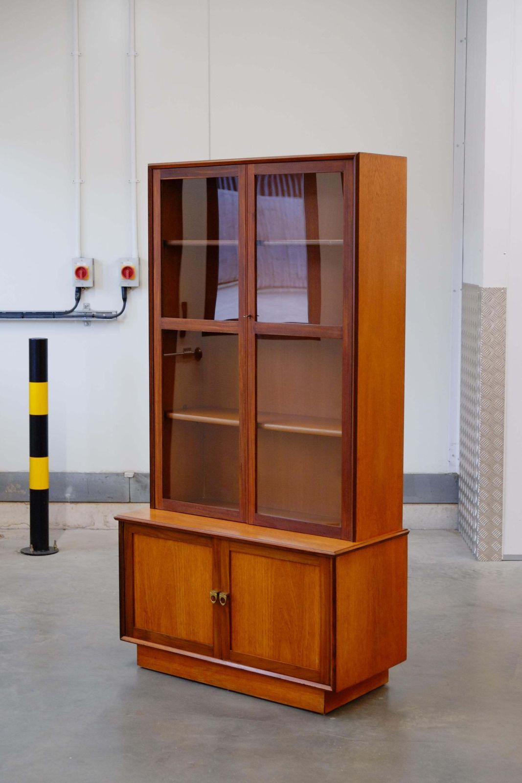 Mid Century Modern Glazed Bookcase Cabinet 1960's photo furniture
