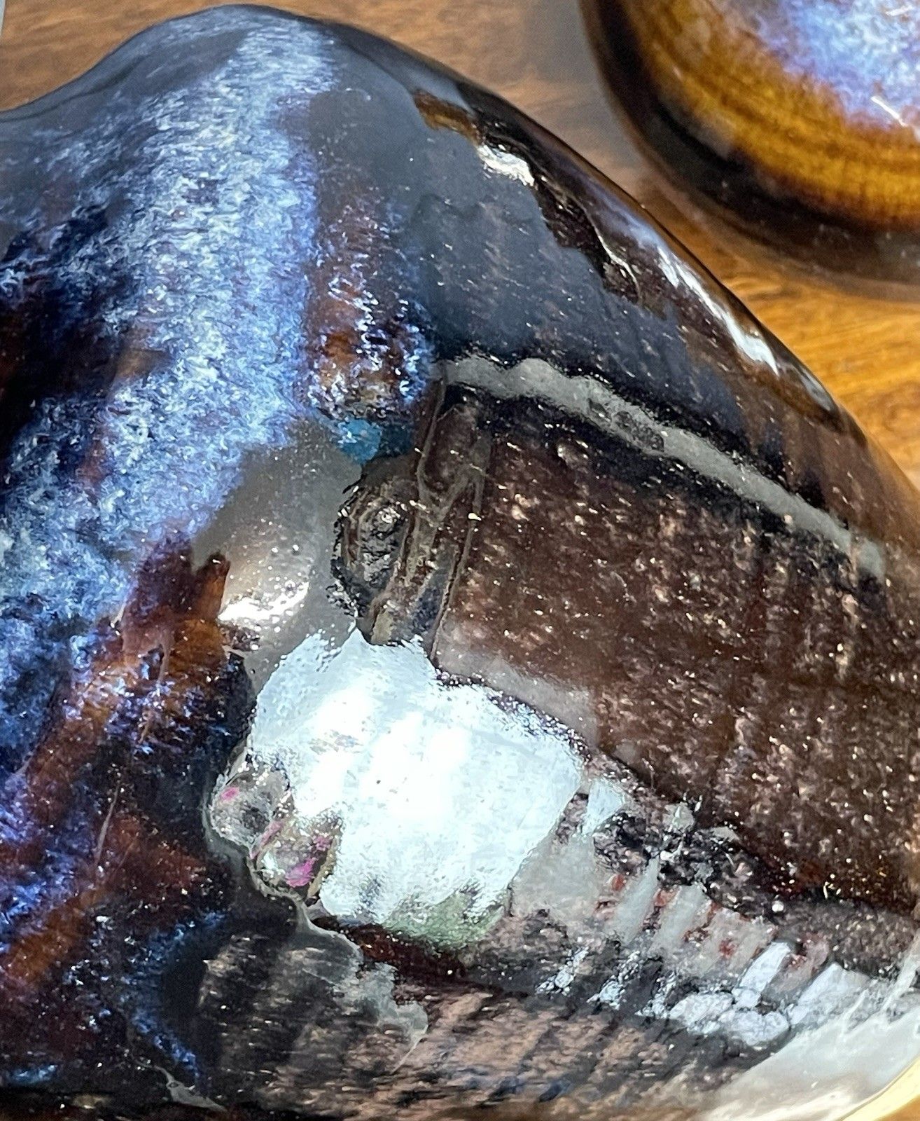 Home Decor Vtg Studio Pottery Glazed Vases Large & Medium Blue Brown Loch Ness Clay Works photo