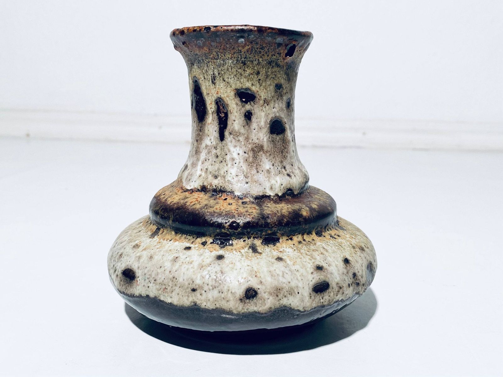Ruscha Fat Lava West Germany Brown Gourd Ceramic Vase / Vintage 1960s / 840 photo Home Decor