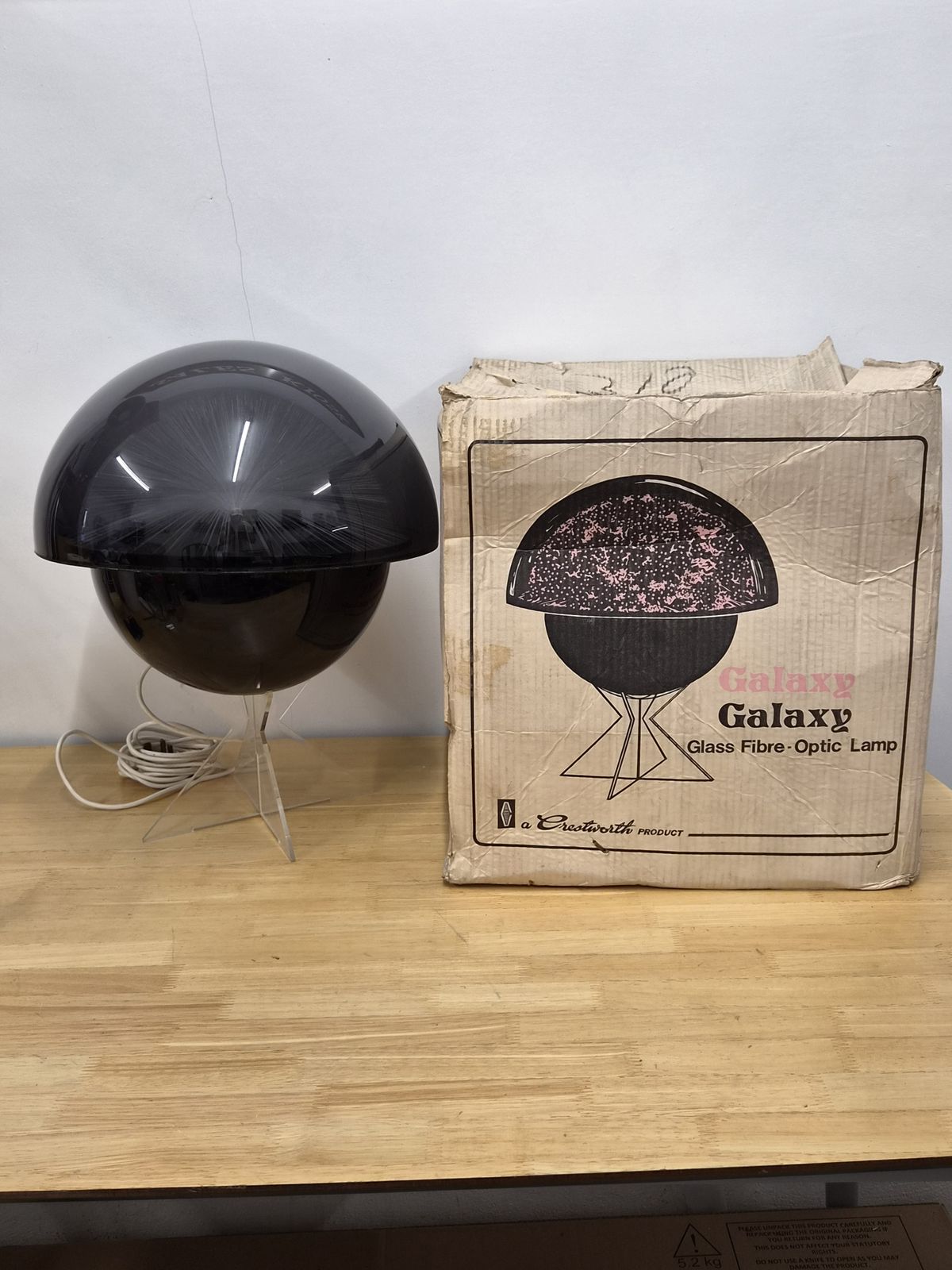 photo buy Mid Century Crestworth Galaxy Fibre Optic Lamp 1970s Original Box And Stand