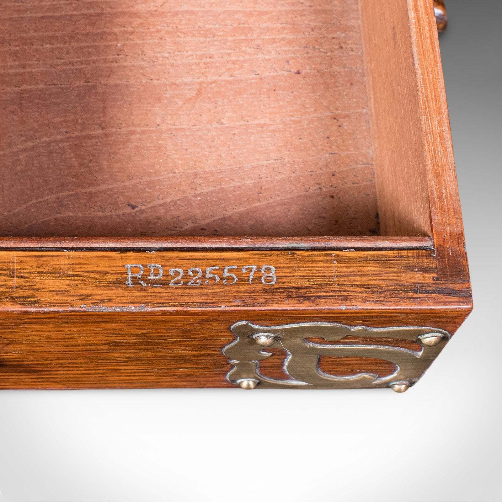1223.0 Antique Smoker's Box, English, Oak, Brass, Cigar Case, Club Lounge, Edwardian photo