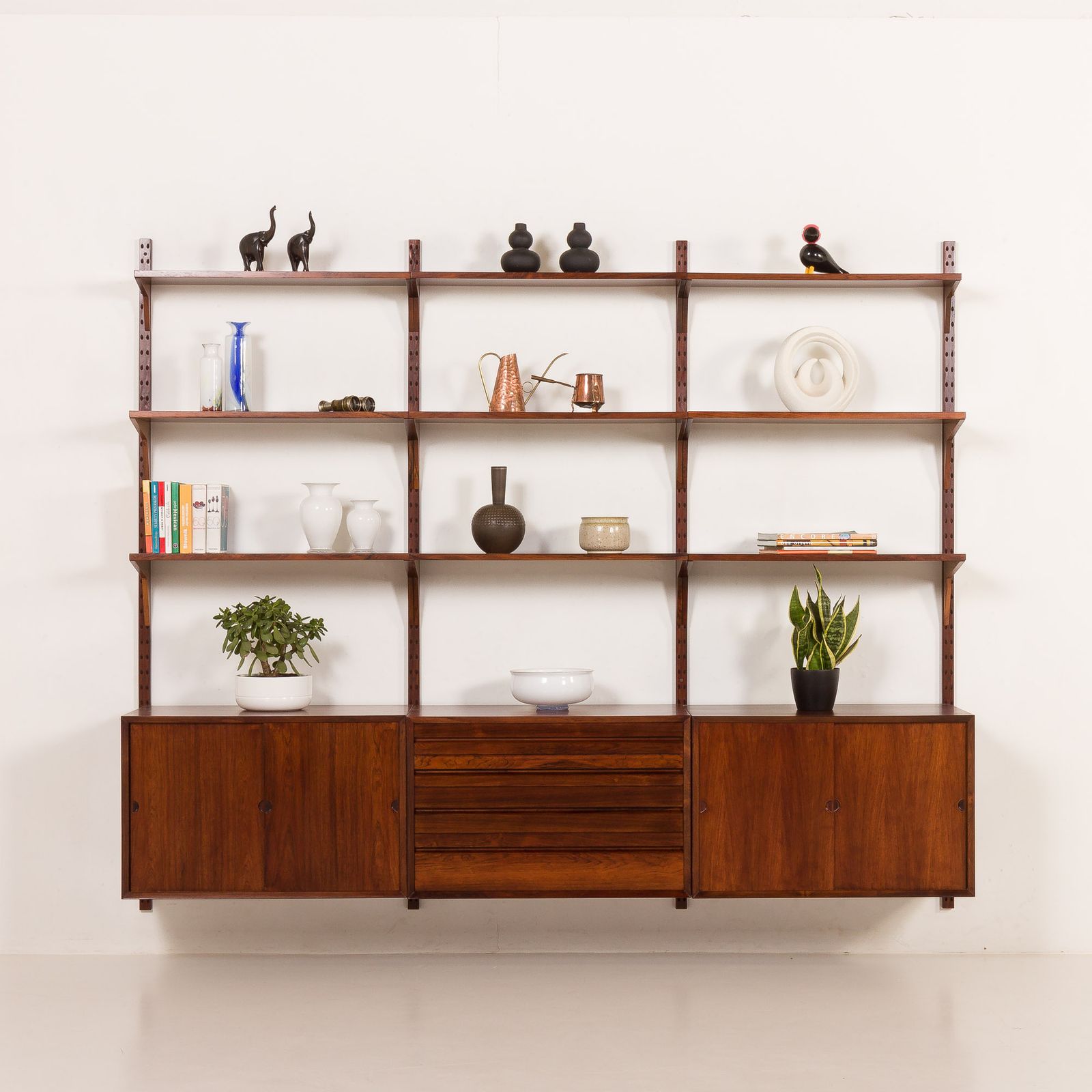 Poul Cadovius 3 Bay Rosewood Wall Unit For Cado, 1960s photo for sale