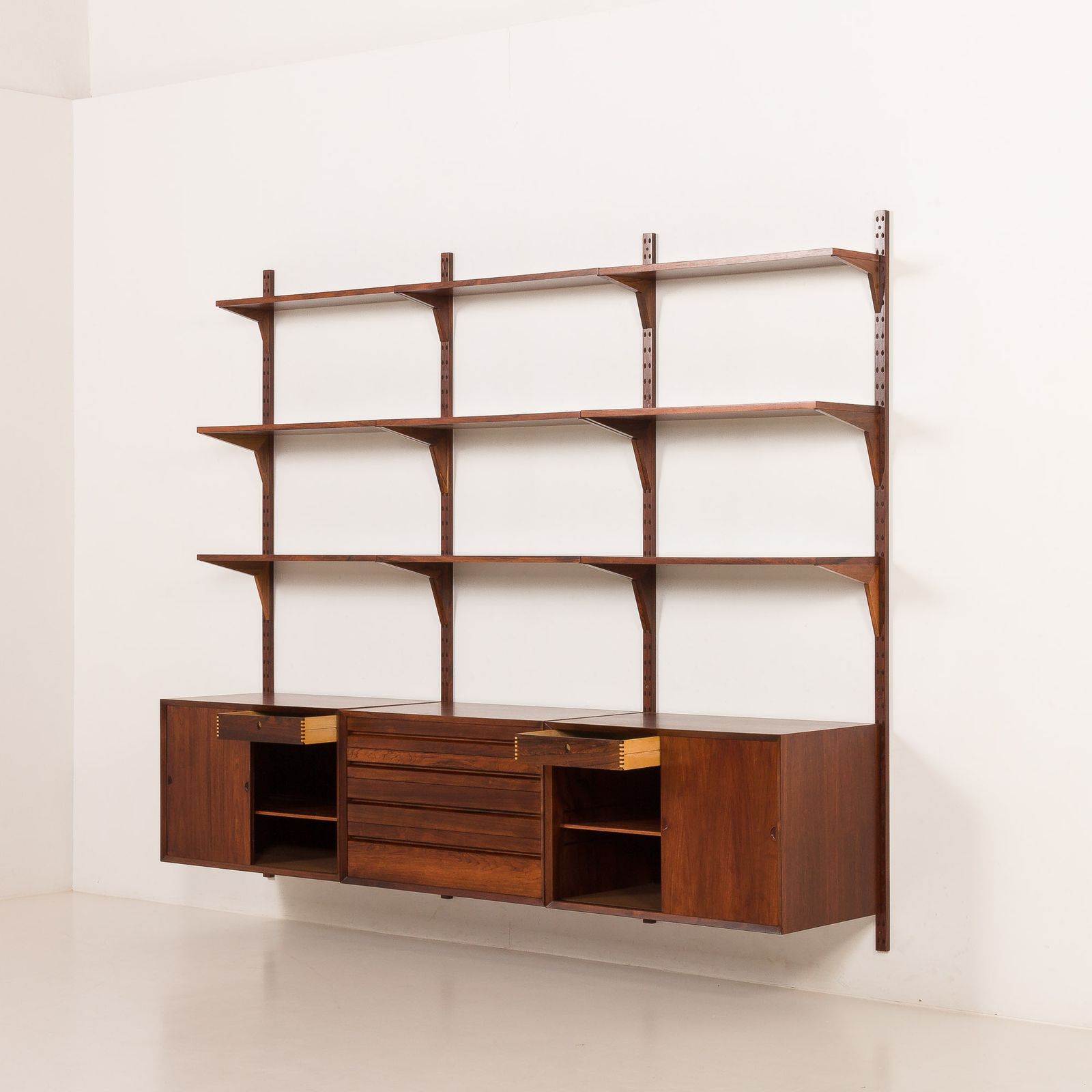 Poul Cadovius 3 Bay Rosewood Wall Unit For Cado, 1960s photo buy