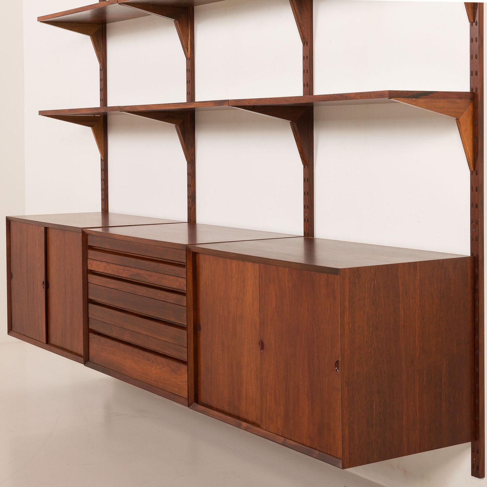 photo for sale Poul Cadovius 3 Bay Rosewood Wall Unit For Cado, 1960s