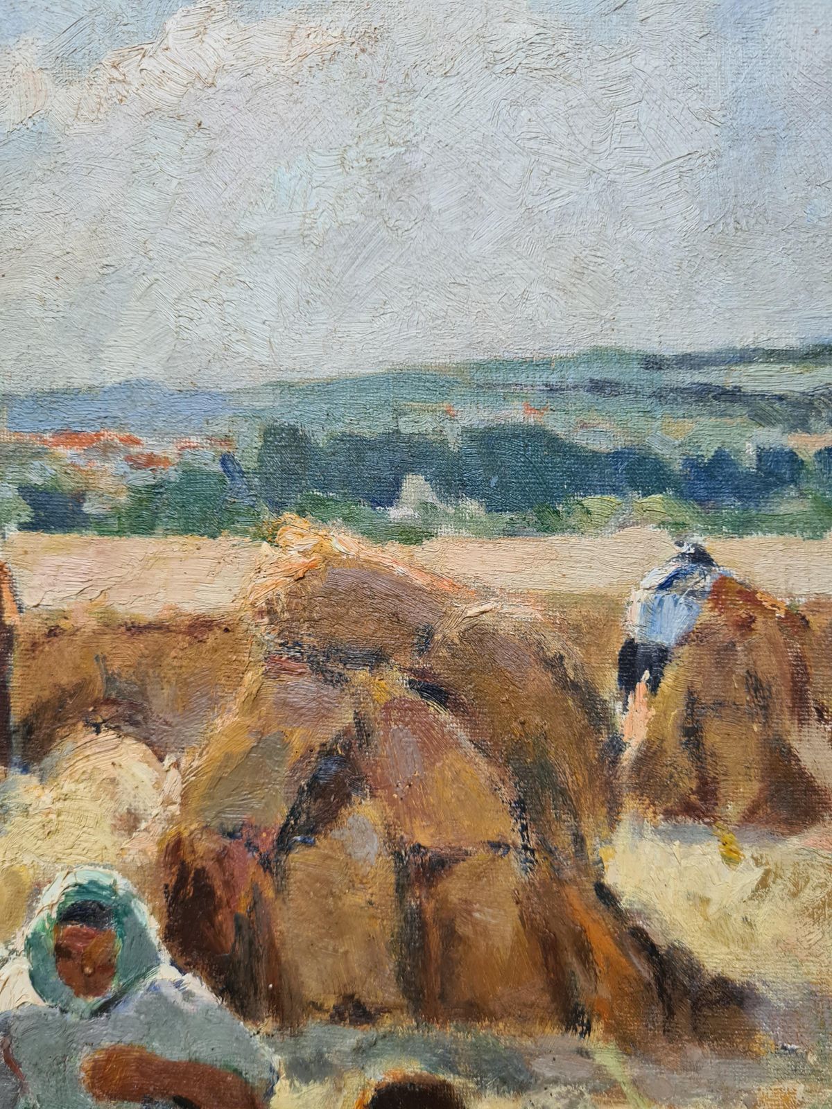 The Harvest, French Impressionist Oil On Canvas, By Alfred Jean Chagniot Pupil Of édouard Vuillard photo vintage