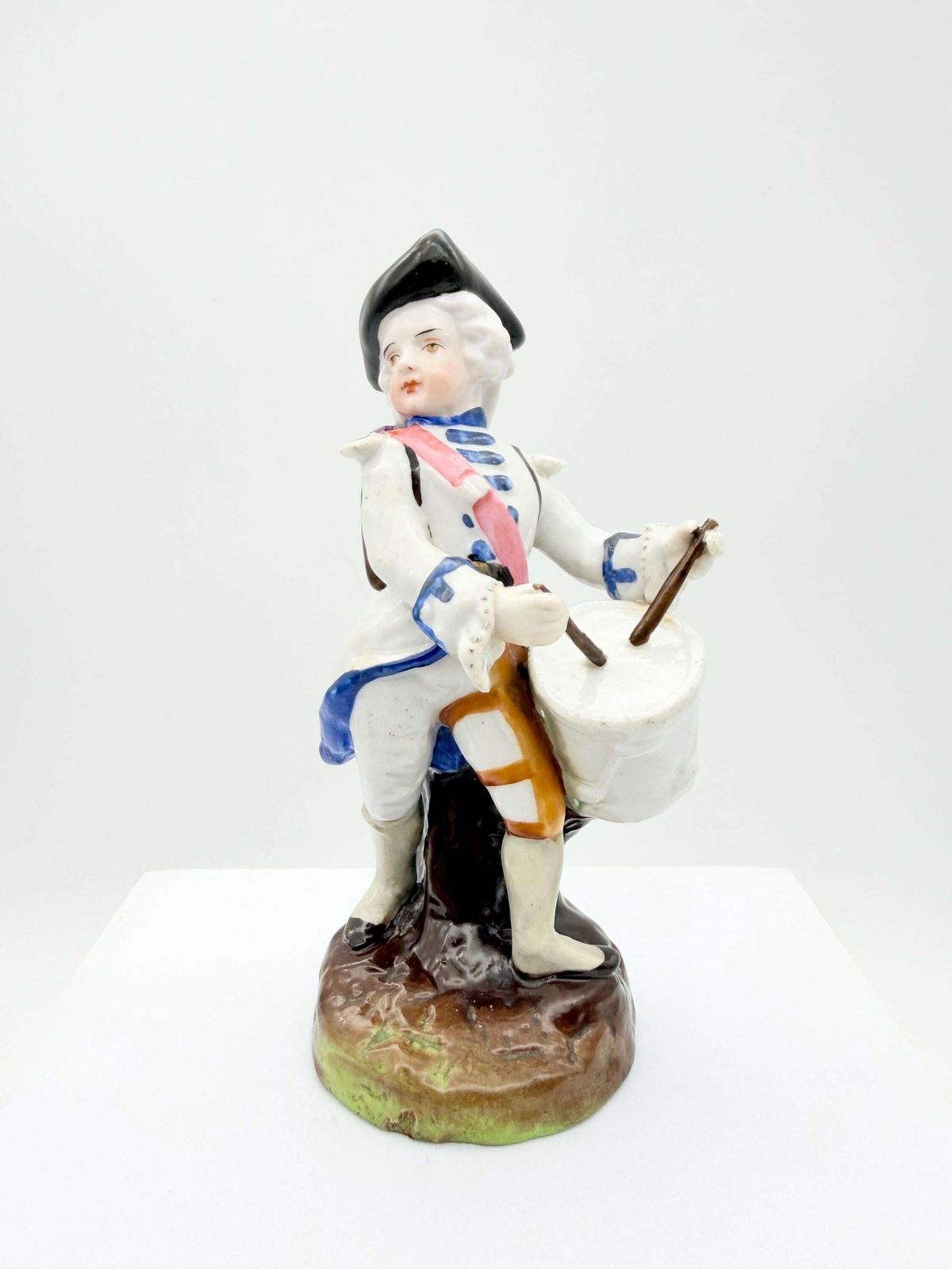 Antique Dresden Drummer Figurine, Hand Painted German Musician Figurine, Collectible European Figurine photo furniture