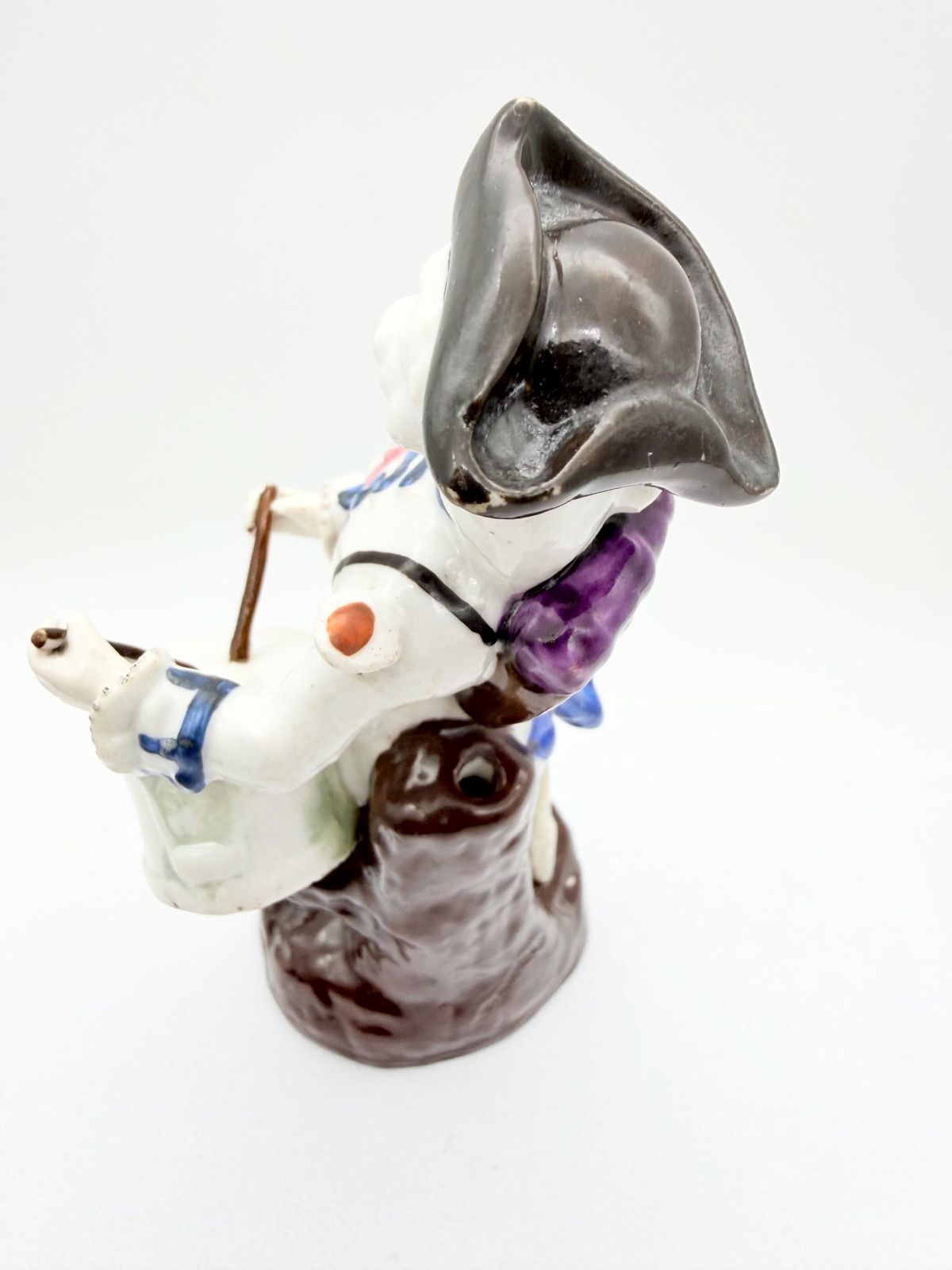 photo vinterior Antique Dresden Drummer Figurine, Hand Painted German Musician Figurine, Collectible European Figurine