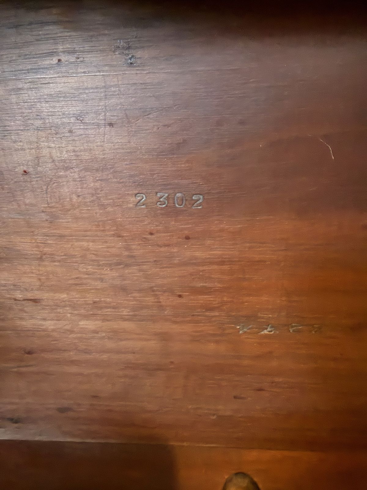 photo furniture Antique Mahogany Side Table – Original Factory Stamped (2302)
