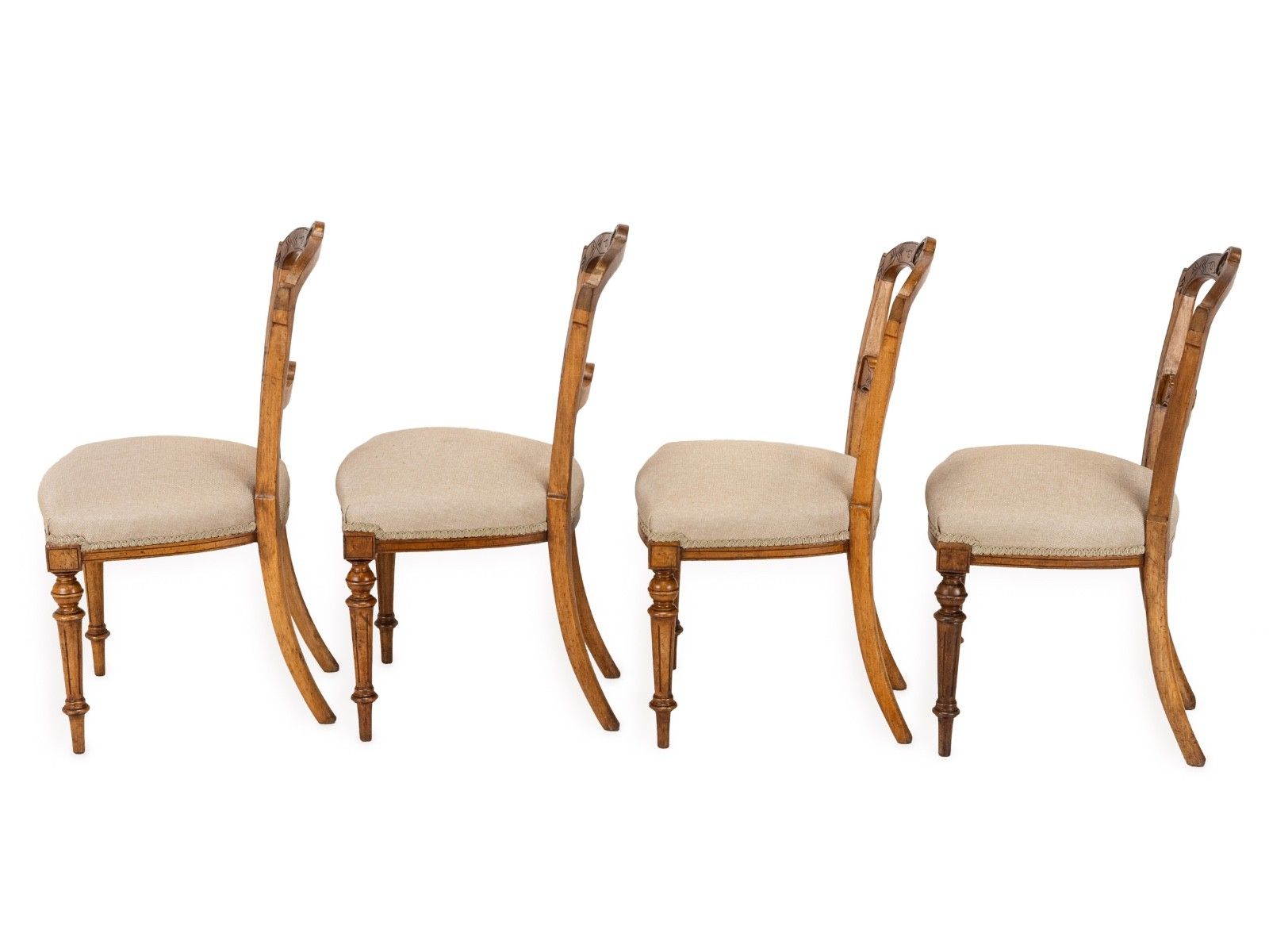 photo for sale Set Of Four English Satin Birch Dining Chairs, Regency / William IV Period, C.1820–1835