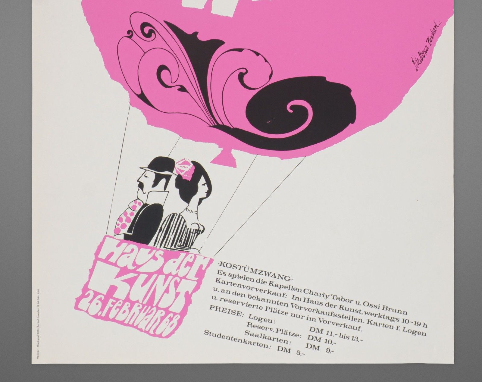 Original Vintage 1960s Haus Der Kunst Venetian Night Art Exhibition Poster photo for sale