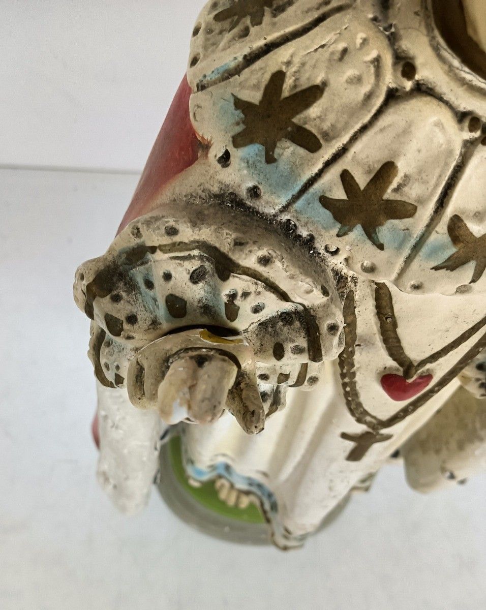 Xl Statue  Plaster Infant Of Prague Infant Jesus Santo Nino Hand Painted Chapel photo vintage