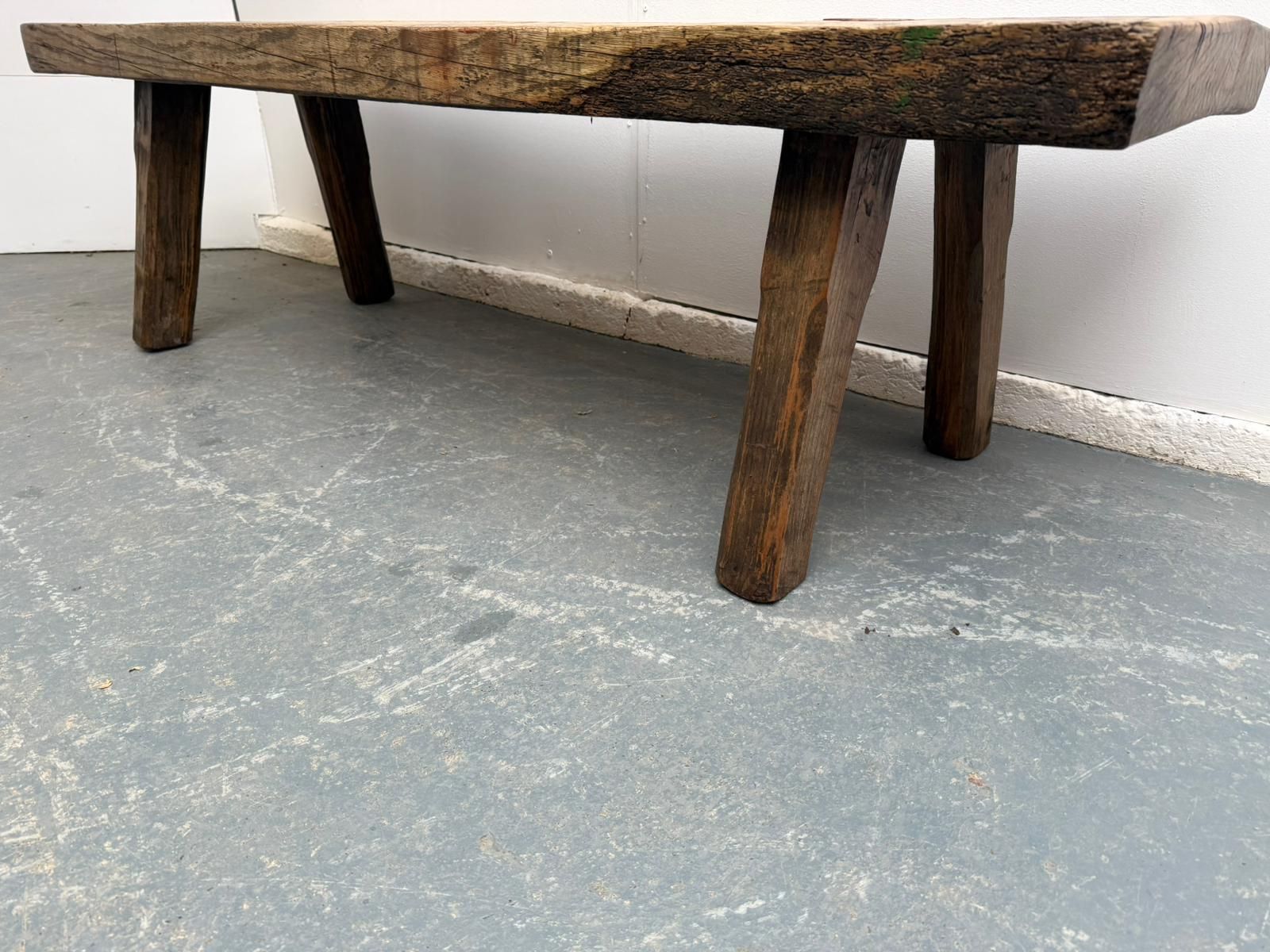A Narrow Hungarian Antique Oak/Hardwood Coffee Table 171cm photo Furniture