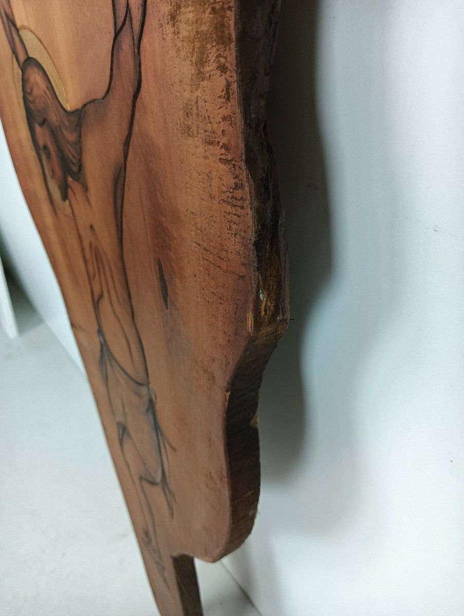 photo furniture Large Hand Painted Wooden Panel Crucifix Crucifixion Jesus Christ Wow