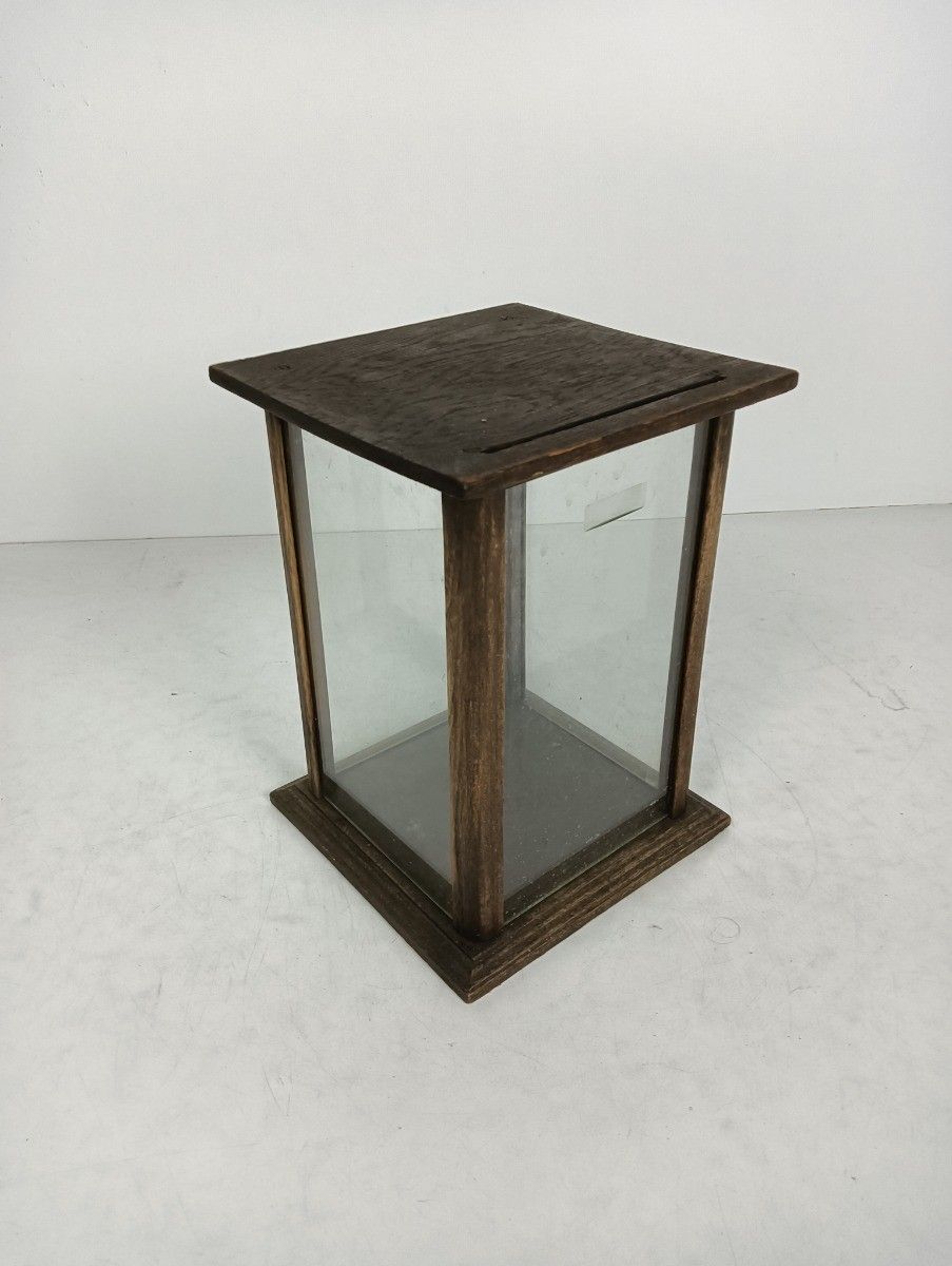 Antique Art Deco Vitrine Display Cabinet Wood Glass Rare Small photo for sale