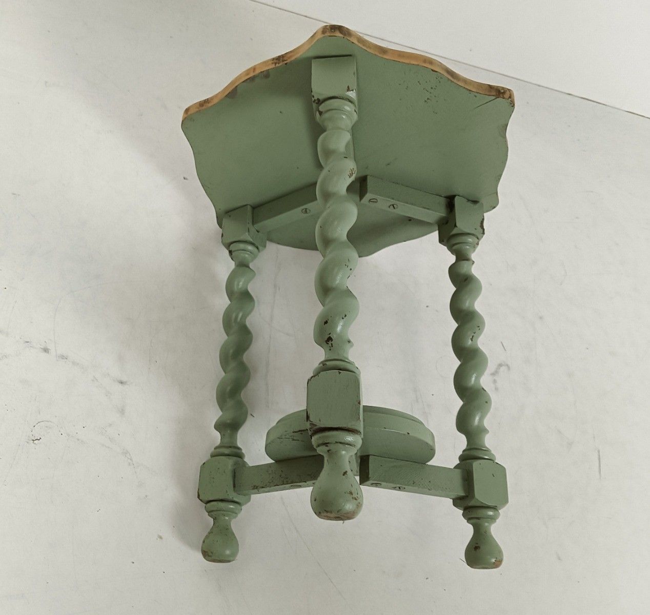 Barley Twist Wooden Side Wine Table Pedestal Plant Bonsai Stand Two Tier Barn Co photo for sale