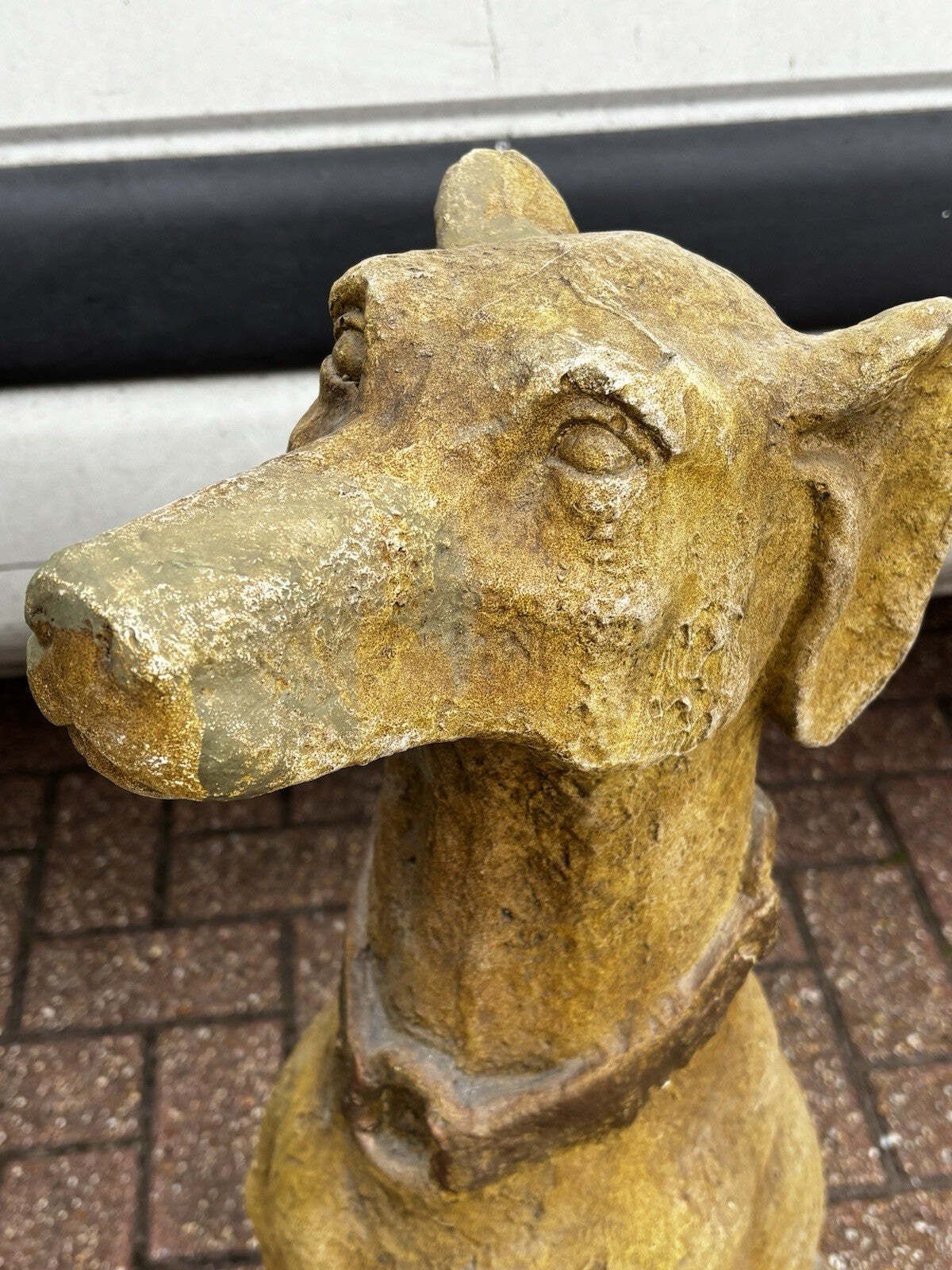Life Size Pair Of Garden Dog Statues. photo Garden Decor